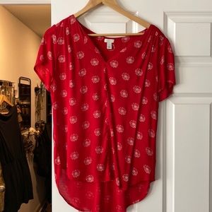 Hinge, Red Blouse, Size L